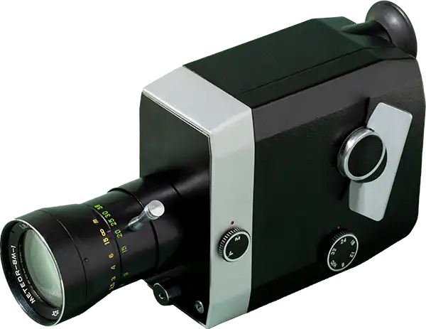 Super 8 kamera - RIM Media Super 8 kamera, visuell representation av klassisk filmteknik och nostalgi.